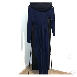 Navy blue off the shoulder jumpsuit. Size 6